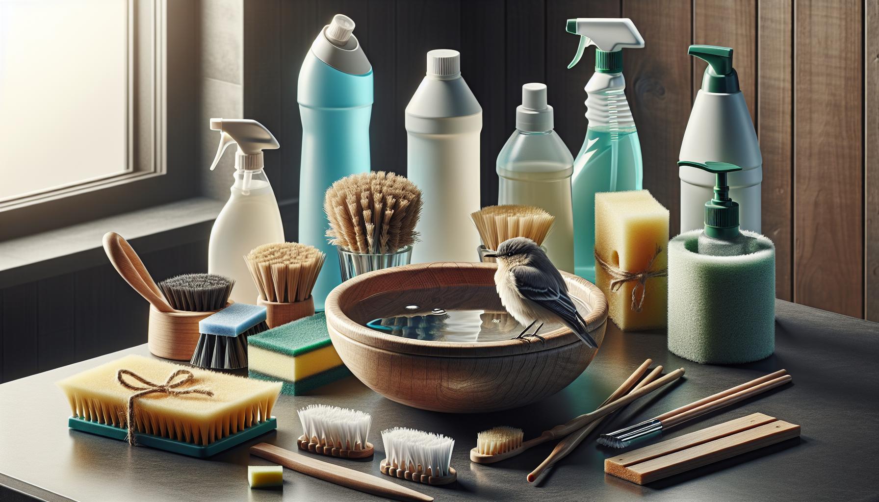 Essential Cleaning Supplies for Safe Bird Baths
